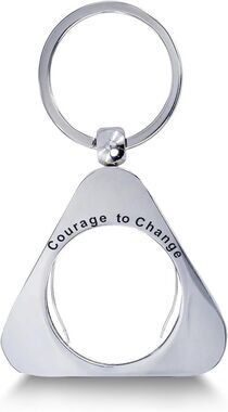 Courage to Change AA NA Coin Chip Holder Keychain Triangle Design